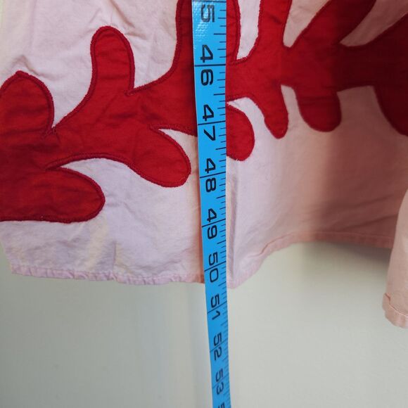 Zara Limited Edition Embroidered Dress Medium Pink Red Cotton Boho Folk Peasant - Picture 5 of 10